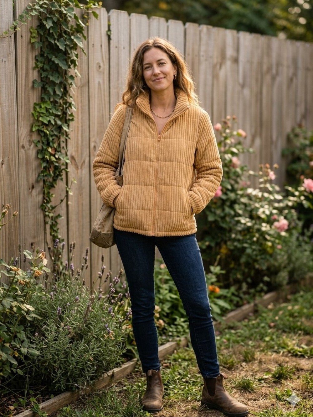Luvamia Cozy Ribbed Zip-Up Jacket in Light Peach S